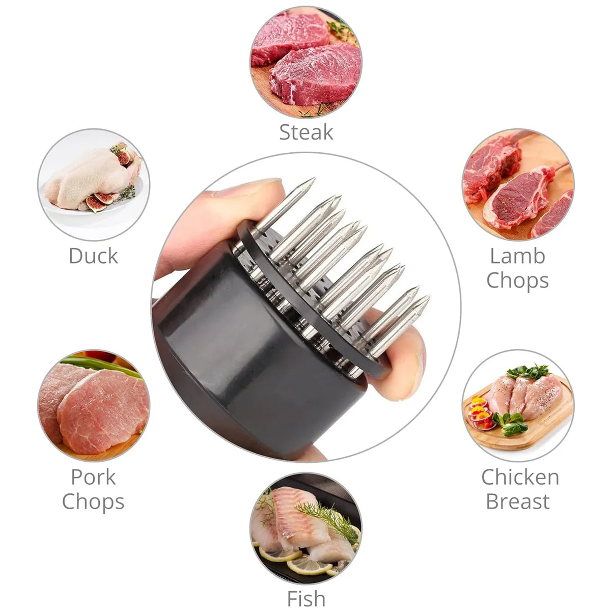 Meat Tenderizer Tool Stainless Steel Needle